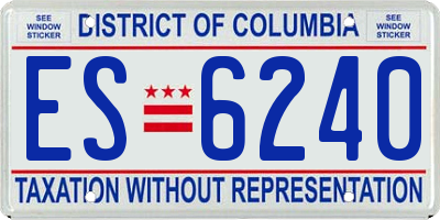DC license plate ES6240