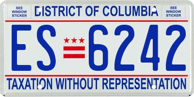 DC license plate ES6242