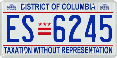 DC license plate ES6245