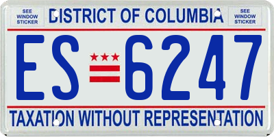 DC license plate ES6247