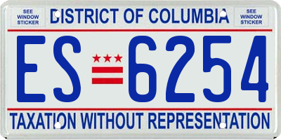 DC license plate ES6254