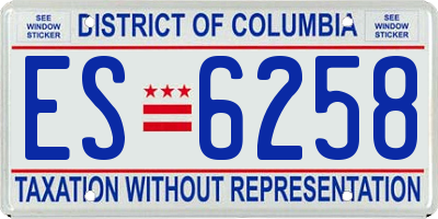 DC license plate ES6258