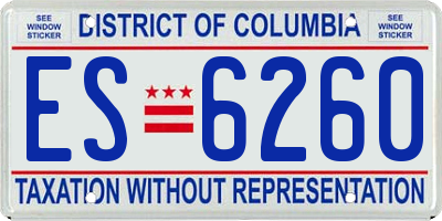 DC license plate ES6260