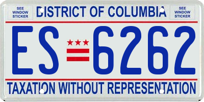 DC license plate ES6262