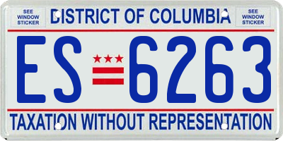 DC license plate ES6263