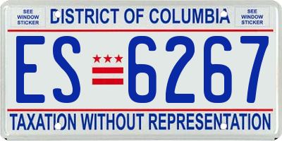 DC license plate ES6267