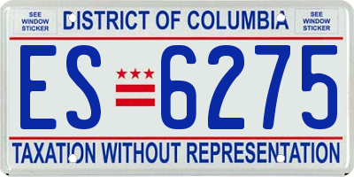 DC license plate ES6275