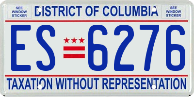 DC license plate ES6276