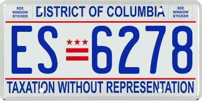 DC license plate ES6278