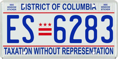 DC license plate ES6283