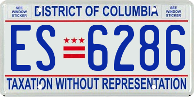 DC license plate ES6286