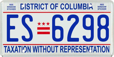 DC license plate ES6298