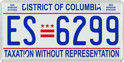DC license plate ES6299