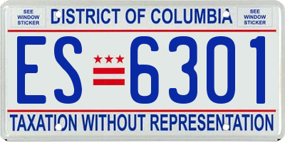 DC license plate ES6301