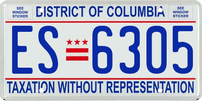 DC license plate ES6305