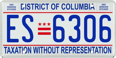 DC license plate ES6306
