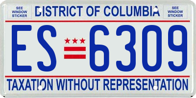 DC license plate ES6309