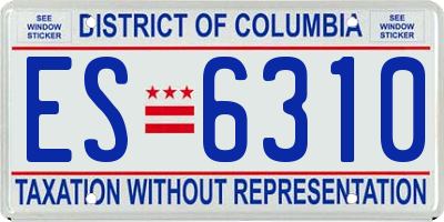 DC license plate ES6310