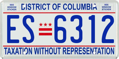 DC license plate ES6312