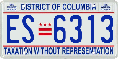 DC license plate ES6313
