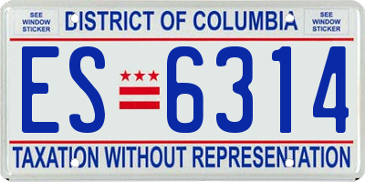 DC license plate ES6314