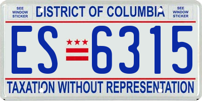 DC license plate ES6315