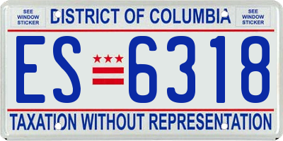 DC license plate ES6318