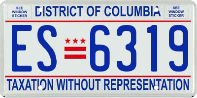DC license plate ES6319