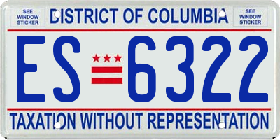 DC license plate ES6322