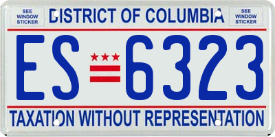DC license plate ES6323