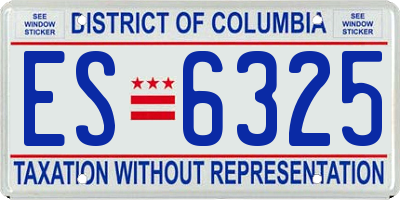DC license plate ES6325