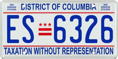 DC license plate ES6326