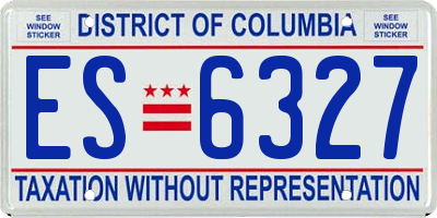 DC license plate ES6327