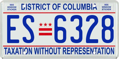 DC license plate ES6328