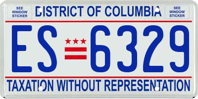 DC license plate ES6329