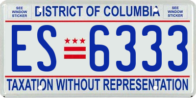 DC license plate ES6333