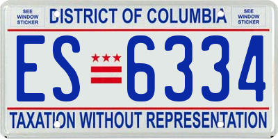 DC license plate ES6334