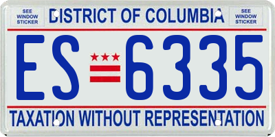 DC license plate ES6335