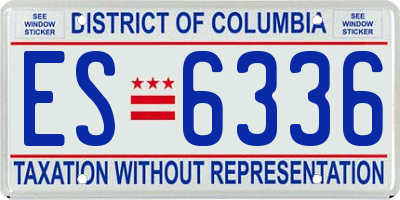 DC license plate ES6336
