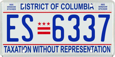 DC license plate ES6337