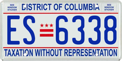 DC license plate ES6338