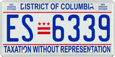 DC license plate ES6339