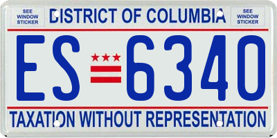 DC license plate ES6340