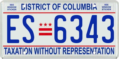 DC license plate ES6343