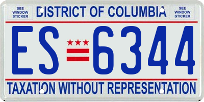 DC license plate ES6344