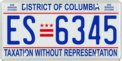 DC license plate ES6345