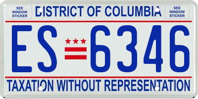 DC license plate ES6346