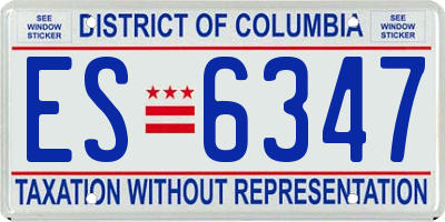 DC license plate ES6347