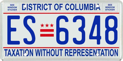 DC license plate ES6348