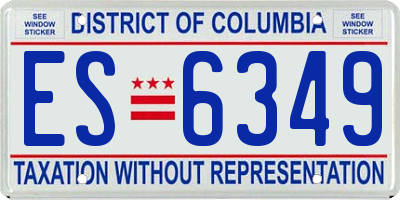 DC license plate ES6349